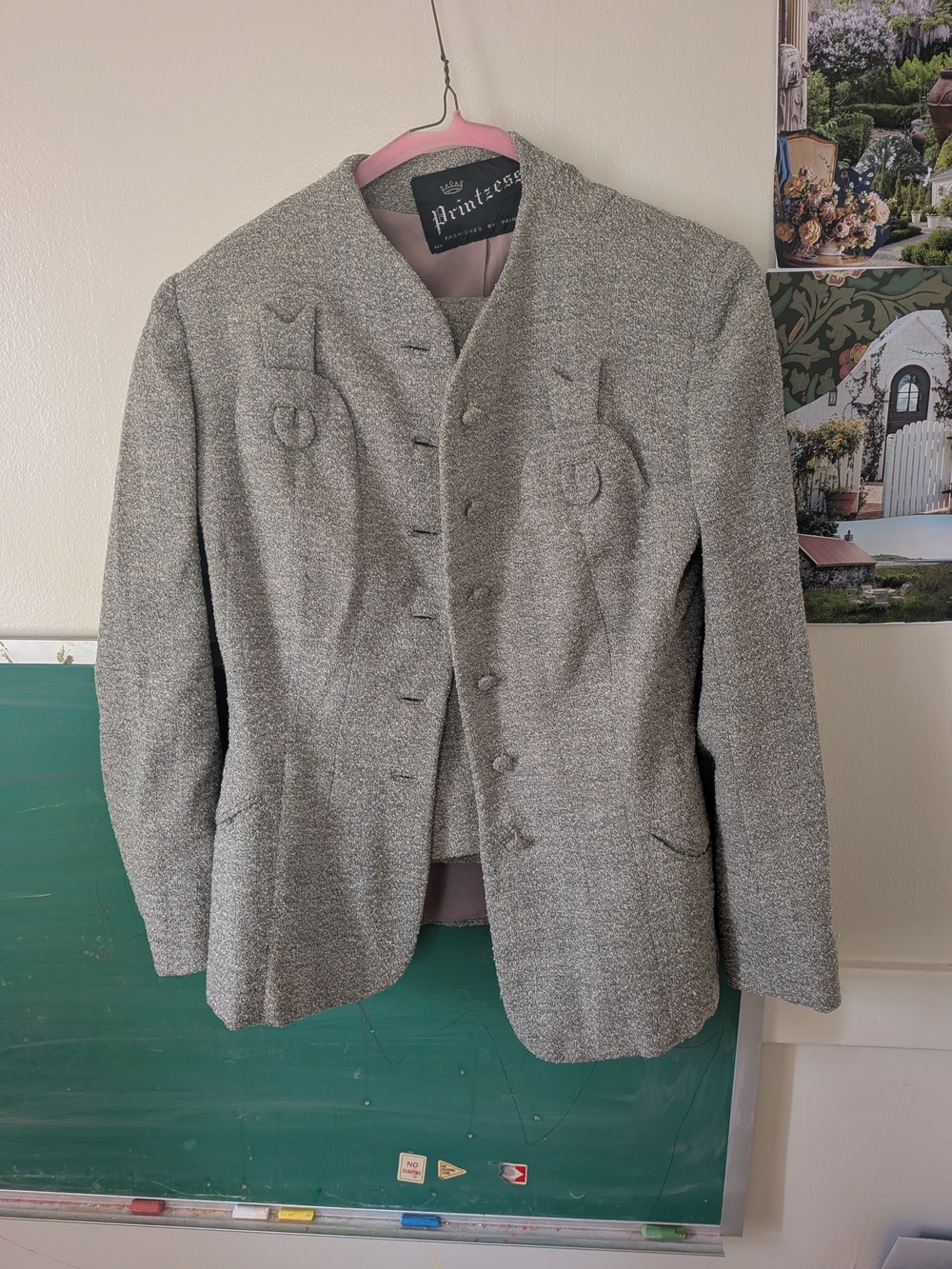 Warm Grey Tweed Women's Suit Vintage 1940s